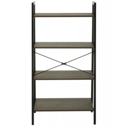 Premier Housewares Bradbury 4 Shelf Dark Oak Veneer Ladder Bookshelf - Brown - Interiors by Premier - Wilko - thumbnail 5