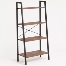 Premier Housewares Bradbury 4 Shelf Dark Oak Veneer Ladder Bookshelf - Brown - Interiors by Premier - Wilko - thumbnail 6