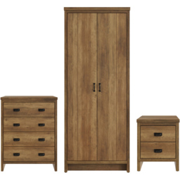 GFW Boston Knotty Oak 3 Piece Bedroom Furniture Set - Wood - Wilko - thumbnail 3