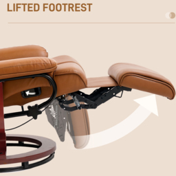 Portland Brown PU Leather Reclining Armchair with Footrest - Size: Single - Wilko - thumbnail 6