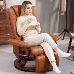 Portland Brown PU Leather Reclining Armchair with Footrest - Size: Single - Wilko - thumbnail 4