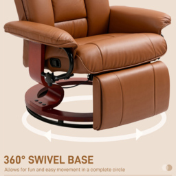 Portland Brown PU Leather Reclining Armchair with Footrest - Size: Single - Wilko - thumbnail 7