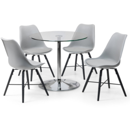 Julian Bowen Kudos Kari 4 Seater Dining Set Grey - Wilko - thumbnail 3