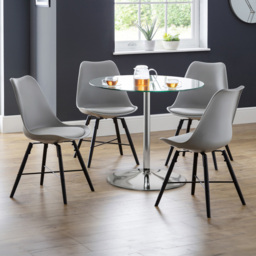 Julian Bowen Kudos Kari 4 Seater Dining Set Grey - Wilko