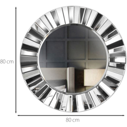 CARME Home Knightsbridge Grey and Silver 3D Round Wall Mirror - Size: 12 x 90 x 91cm - Wilko - thumbnail 7