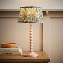 ValueLights Floral Pleated Shade Pastel Pink Bobbin LED Table Lamp with Bulb - Size: 49 x 25 x 25cm - Wilko - thumbnail 4
