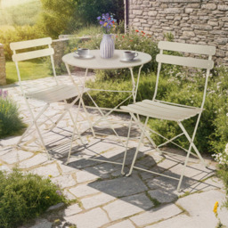 tectake Frieda 2 Seater Cream Folding Bistro Set - Wilko