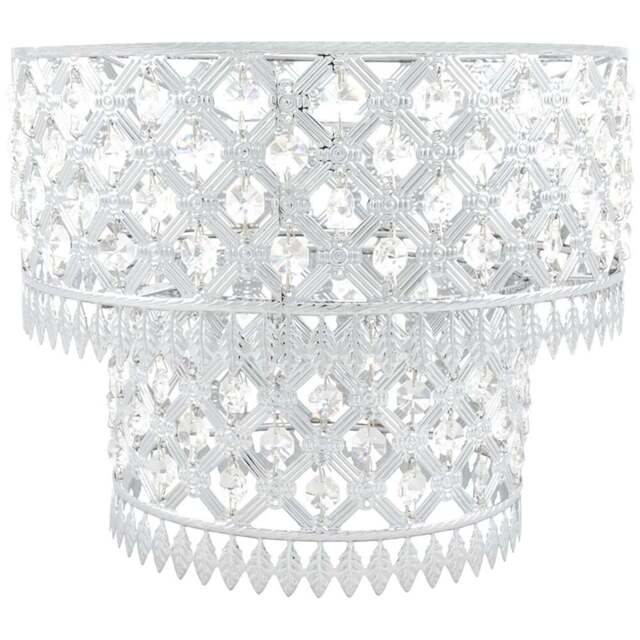 Silver Crystal Leaf Tip Tier Pendant Shade - Wilko - image 1