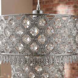 Silver Crystal Leaf Tip Tier Pendant Shade - Wilko - thumbnail 7