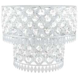 Silver Crystal Leaf Tip Tier Pendant Shade - Wilko - thumbnail 1