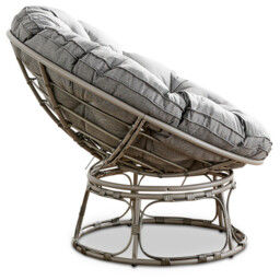 Furniturebox Luno Textured Grey Rattan Garden Chair with Cushion - Size: 1 Seater - Wilko - thumbnail 5