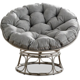Furniturebox Luno Textured Grey Rattan Garden Chair with Cushion - Size: 1 Seater - Wilko - thumbnail 4