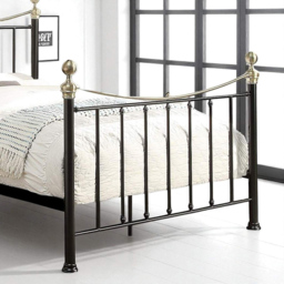 OAT Home Hampstead Double Black and Brass Metal Bed - Wilko - thumbnail 4