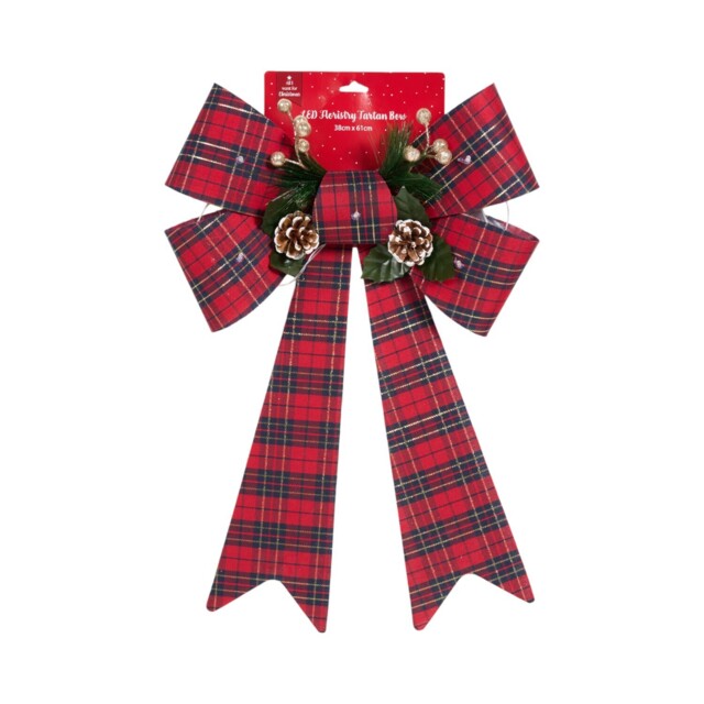 Floristry LED Tartan Bow Red - All I Want For Christmas - Wilko - image 1