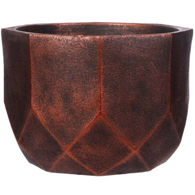 wilko Geometry Style Bronze Round Indoor Plant Pot 17cm - Instadecor - image 1
