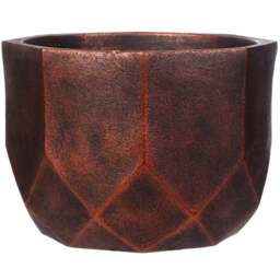 wilko Geometry Style Bronze Round Indoor Plant Pot 17cm - Instadecor