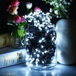 Best Artificial 100 Bright White Multi Function Mains Powered Black String Light - Size: 5 x 5 x 1000cm - Wilko - thumbnail 4