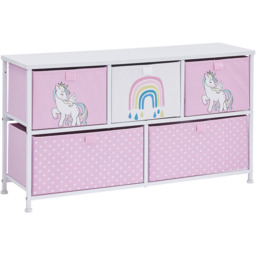 Liberty House Toys 5 Drawer Unicorn Kids Storage Chest - Size: 55 x 100 x 30cm - Wilko - thumbnail 3