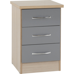 Seconique Nevada Grey and Light Oak Effect 4 Piece Bedroom Furniture Set - Size: 4 Door - Wilko - thumbnail 5
