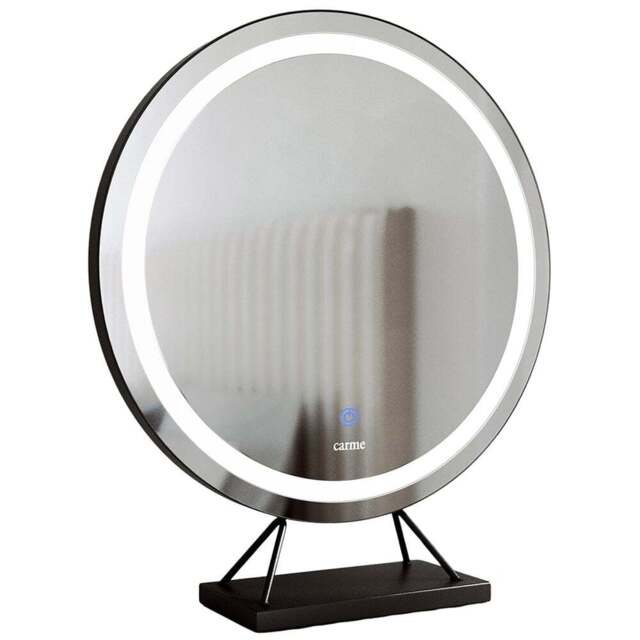 CARME Home Lillia Black Frameless Touch Sensor LED Light Mirror 50cm - Size: 19 x 65.5 x 56.5cm - Wilko - image 1