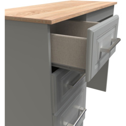 Crowndale Kent 3 Drawer Dusk Grey Bardolino Oak Vanity Dressing Table - Size: 40 x 93 x 80cm - Brown - Wilko - thumbnail 7