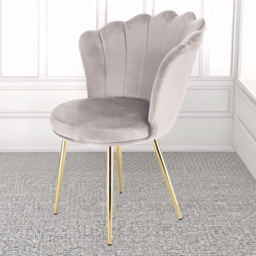 Freya Petal Back Accent Chair Velvet Uphostery - Taupe - Size: Single - Genesis - Wilko