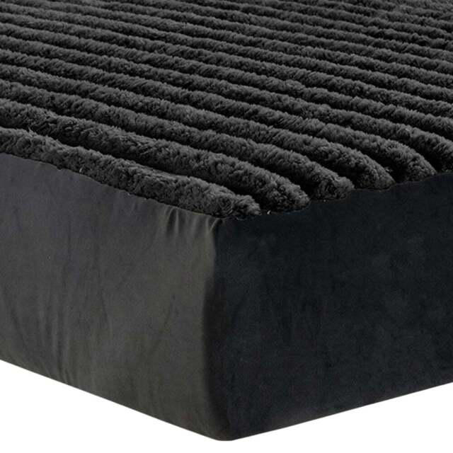 Velosso Single Black Jumbo Cord Fitted Bed Sheet - Wilko - image 1