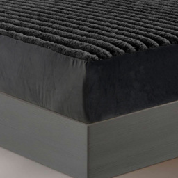 Velosso Single Black Jumbo Cord Fitted Bed Sheet - Wilko - thumbnail 4
