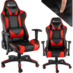 tectake Stealth Black and Red Gaming Chair - Size: 125 x 68 x 69cm - Wilko - thumbnail 3