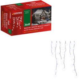 The Christmas Workshop 360 White LED Icicle String Light - Wilko - thumbnail 4