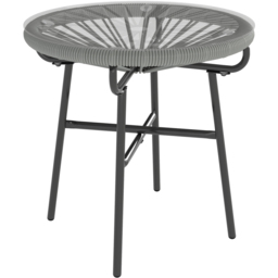 Outsunny Light Grey Rattan Tempered Glass Side Table - Size: 50 x 50 x 50cm - Wilko - thumbnail 3