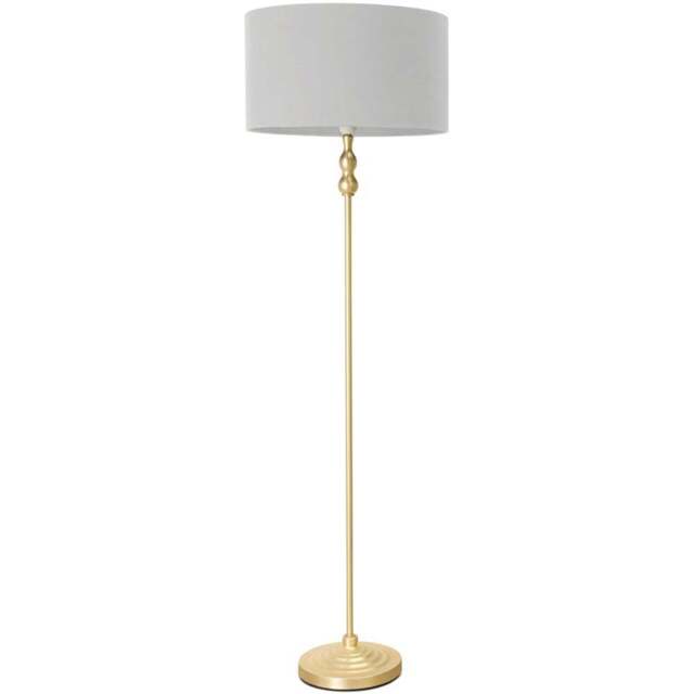 ValueLights Maggie Grey and Gold Drum Shade Candlestick LED Floor Lamp - Size: 151 x 45 x 45cm - Wilko - image 1