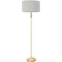 ValueLights Maggie Grey and Gold Drum Shade Candlestick LED Floor Lamp - Size: 151 x 45 x 45cm - Wilko - thumbnail 1