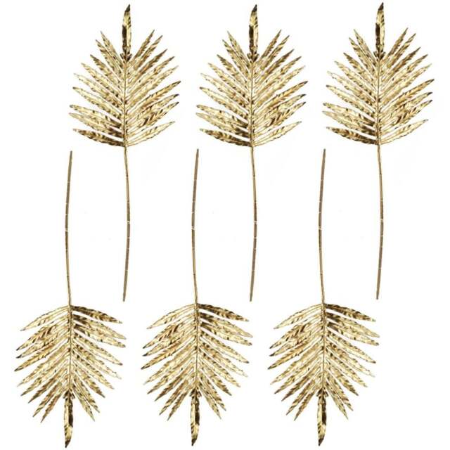 Leaf Gold Palm Leaf Artificial Stem 95cm 6 Pack - Size: 95 x 35 x 2cm - Wilko - image 1
