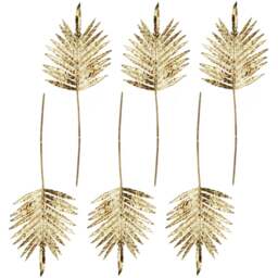 Leaf Gold Palm Leaf Artificial Stem 95cm 6 Pack - Size: 95 x 35 x 2cm - Wilko
