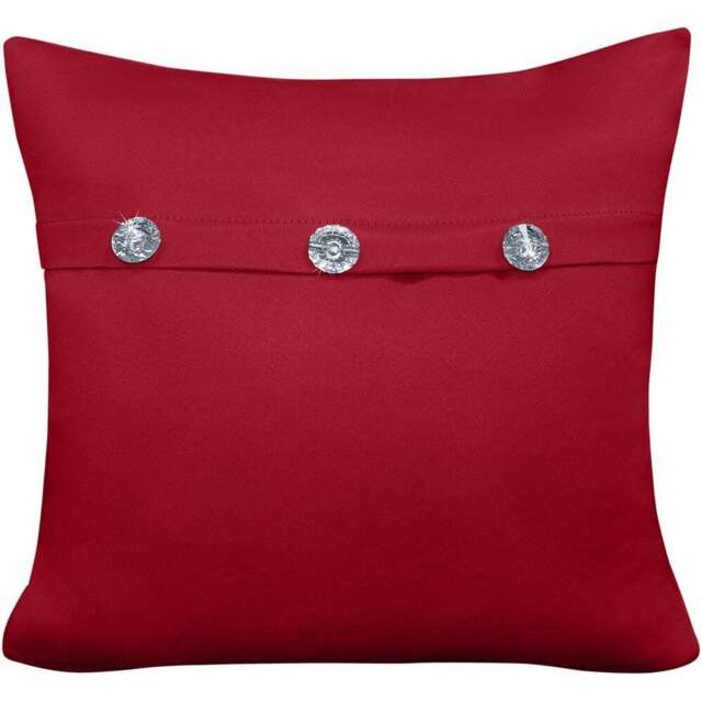 Velosso Mock Flap Diamante Red Filled Cushion 43 x 43cm - Wilko - image 1