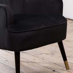 Artemis Home Madison Black Velvet Accent Chair - Size: Single - Wilko - thumbnail 4