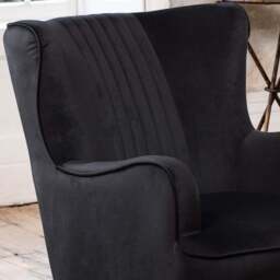 Artemis Home Madison Black Velvet Accent Chair - Size: Single - Wilko - thumbnail 3