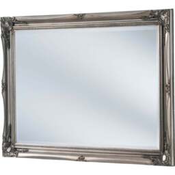 Yearn Silver French Style Carved Bevelled Mirror 105 x 75cm - Wilko