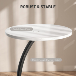 HOMCOM Marble Effect White C Shaped Round Side Table - Size: 61.5 x 40 x 40cm - Wilko - thumbnail 7