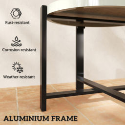 Outsunny Light Grey Faux Marble Glass Top Round Garden Coffee Table - Size: 46 x 60 x 60cm - Wilko - thumbnail 7