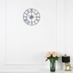 EOS Grey Skeleton Wall Clock with Roman Numerals 40cm - Size: 40 x 40 x 2cm - Home Garden Direct - Wilko - thumbnail 3