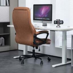 Suffolk High Back Office Chair - Brown - Wilko - thumbnail 7