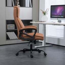 Suffolk High Back Office Chair - Brown - Wilko - thumbnail 6
