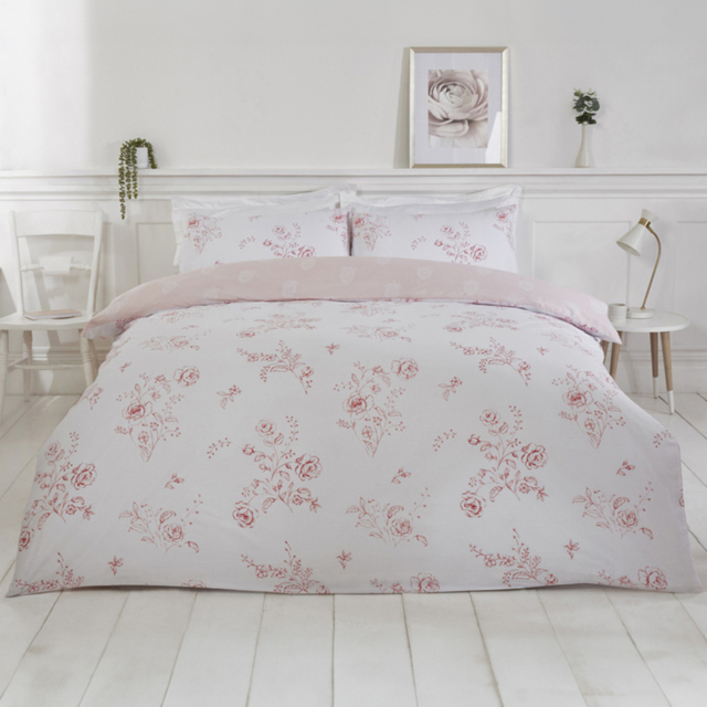 Rapport Home PH Sadie Super King Rose Pink Duvet Set - Wilko - image 1