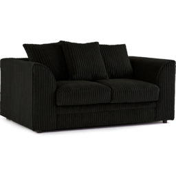Portland Luxor 2 Seater Black Jumbo Cord Sofa with Scatter Back - Wilko - thumbnail 3