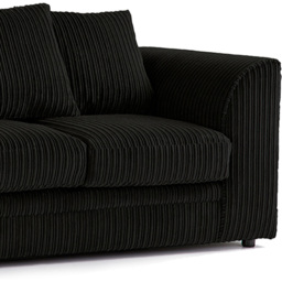 Portland Luxor 2 Seater Black Jumbo Cord Sofa with Scatter Back - Wilko - thumbnail 4