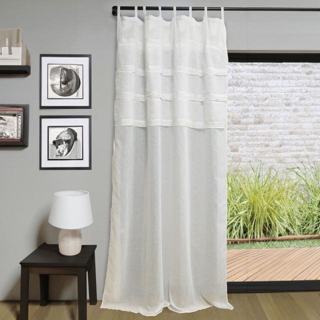Divante Adeline Lace Voile - White - Size: W 140 x 240cm - Wilko - image 1