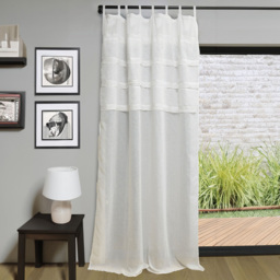 Divante Adeline Lace Voile - White - Size: W 140 x 240cm - Wilko - thumbnail 1