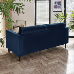 Furniturebox Josie 3 Seater Navy Blue Velvet Sofa - Wilko - thumbnail 5